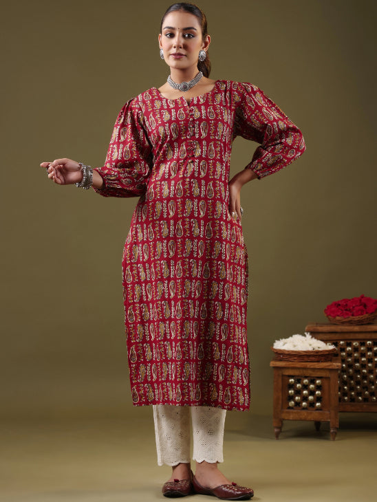 Straight Printed Cotton Kurtas