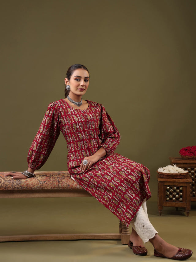 Straight Printed Cotton Kurtas