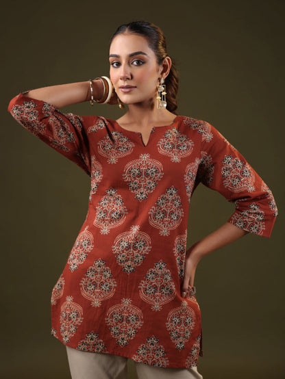 A-line Printed Cotton Kurtis