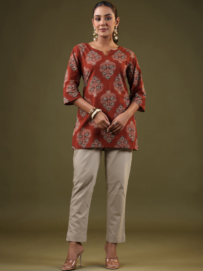 A-line Printed Cotton Kurtis