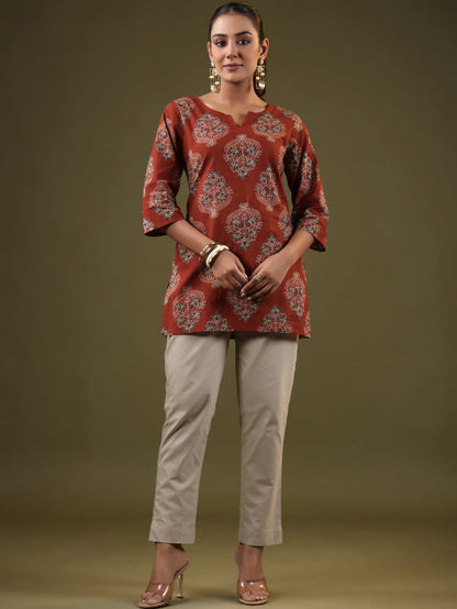 A-line Printed Cotton Kurtis