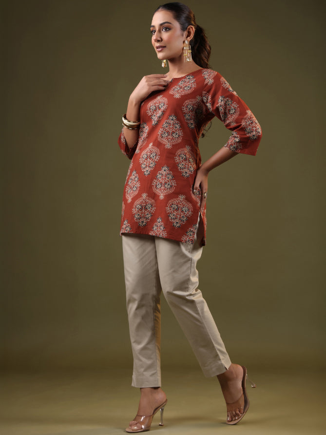 A-line Printed Cotton Kurtis