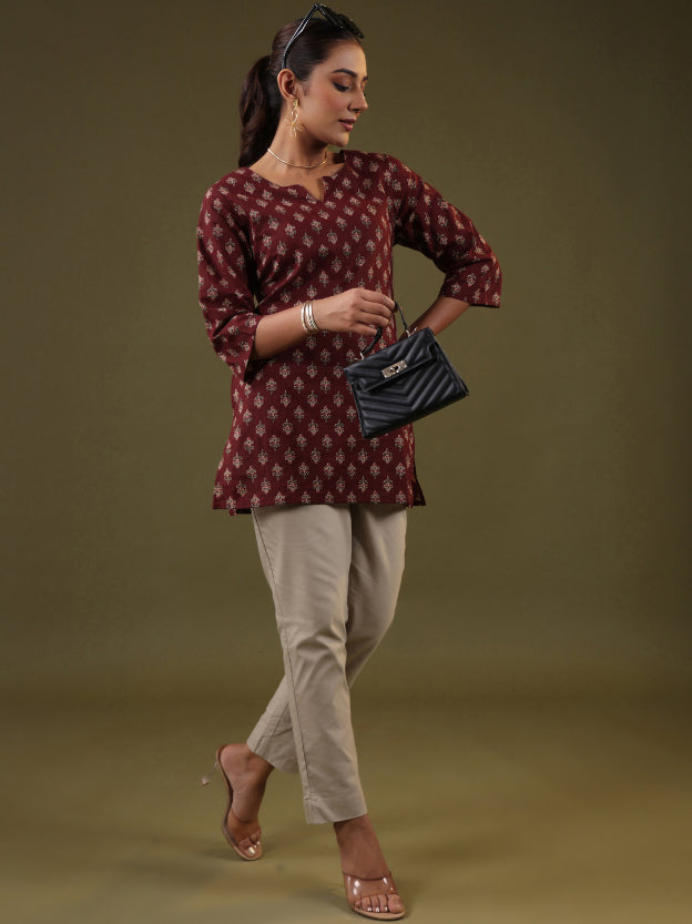 A-line Printed Cotton Kurtis