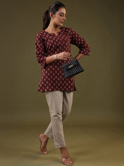 A-line Printed Cotton Kurtis