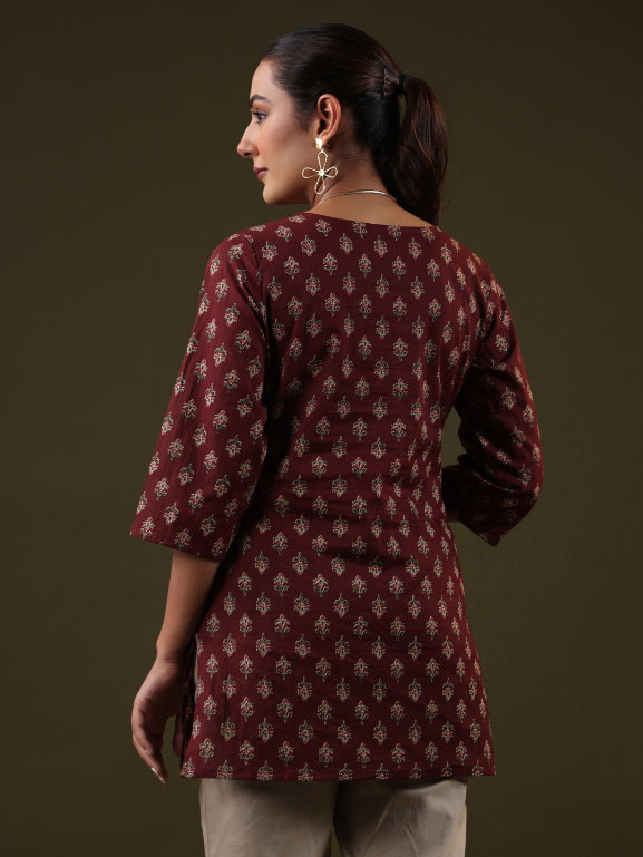 A-line Printed Cotton Kurtis
