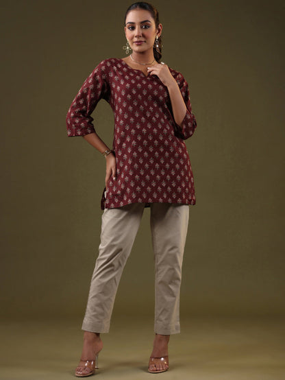 A-line Printed Cotton Kurtis