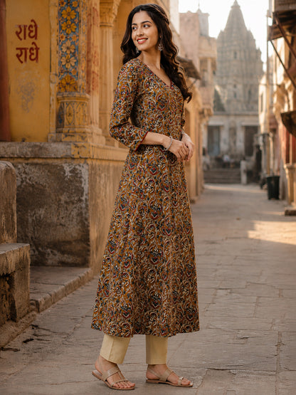 Women Ethnic Motifs Printed Floral Kurta