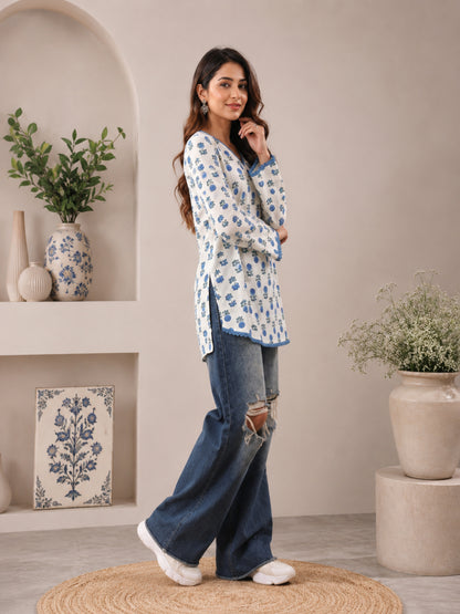 Cotton Printed Bell Sleeves Kurti