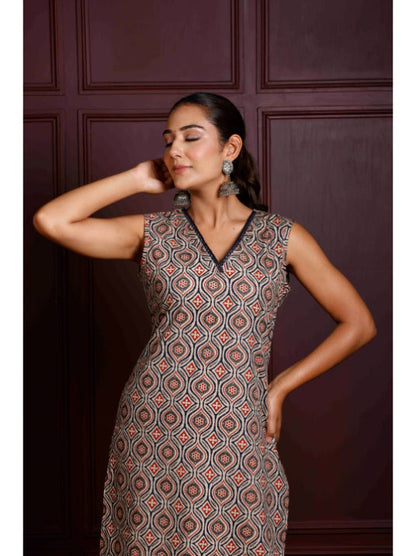 A-Line Printed Cotton Kurta Set