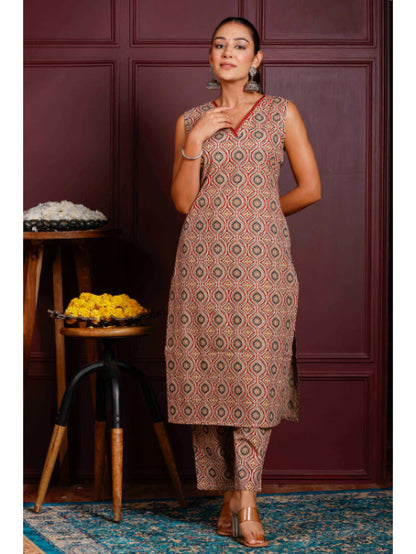 A-Line Printed Cotton Kurta Set