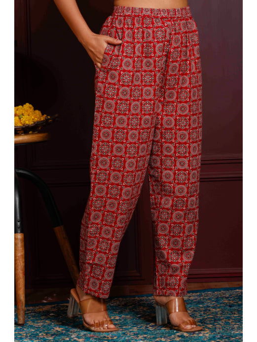 A-Line Printed Cotton Kurta Set