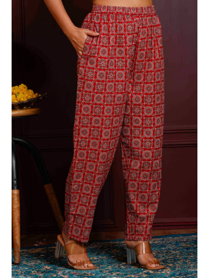 A-Line Printed Cotton Kurta Set