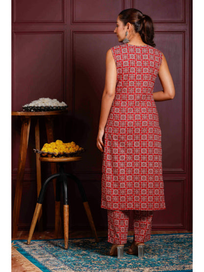 A-Line Printed Cotton Kurta Set