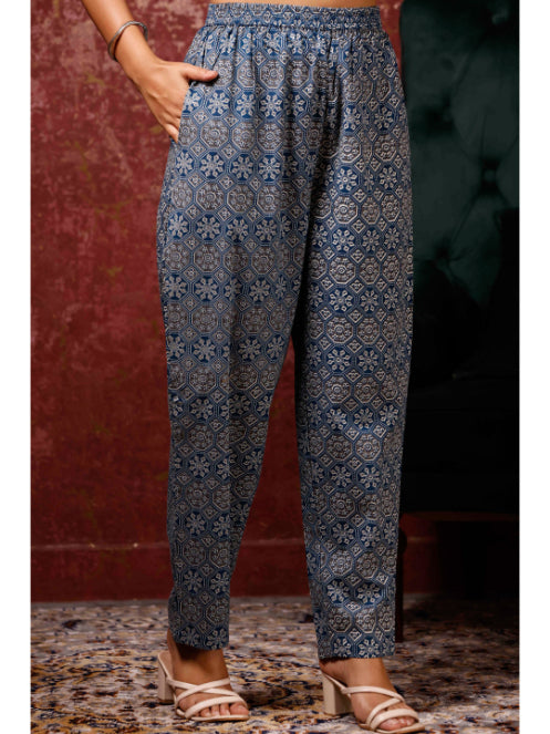 A-Line Printed Cotton Kurta Set