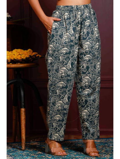 A-Line Printed Cotton Kurta Set