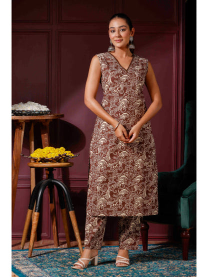A-Line Printed Cotton Kurta Set