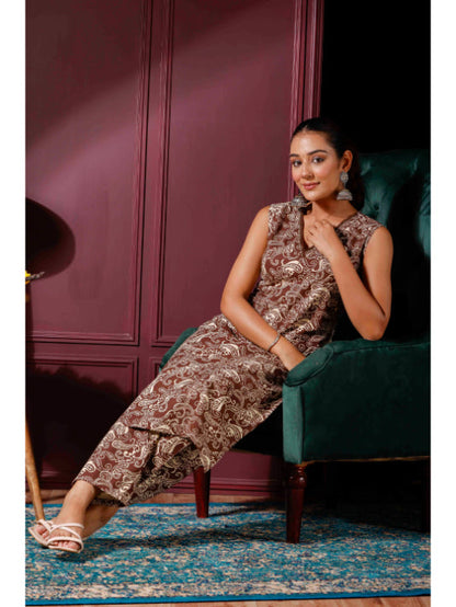 A-Line Printed Cotton Kurta Set