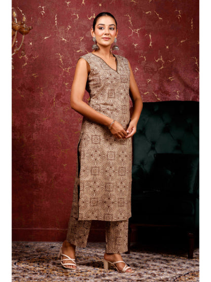 A-Line Printed Cotton Kurta Set