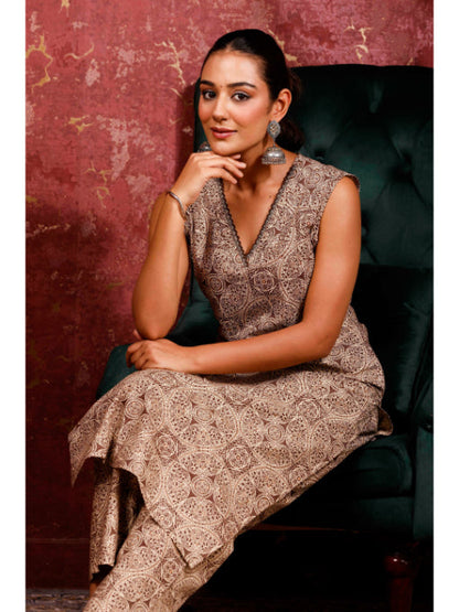 A-Line Printed Cotton Kurta Set