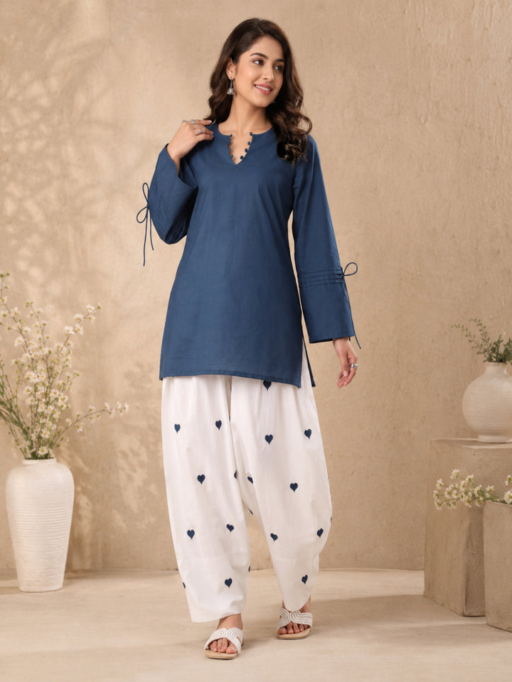Cotton Solid Long Sleeves Kurta Sets