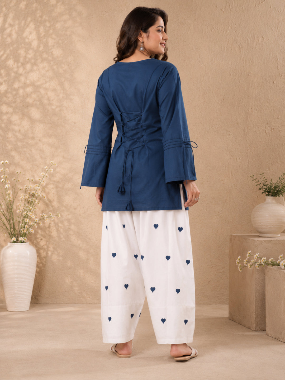 Cotton Solid Long Sleeves Kurta Sets