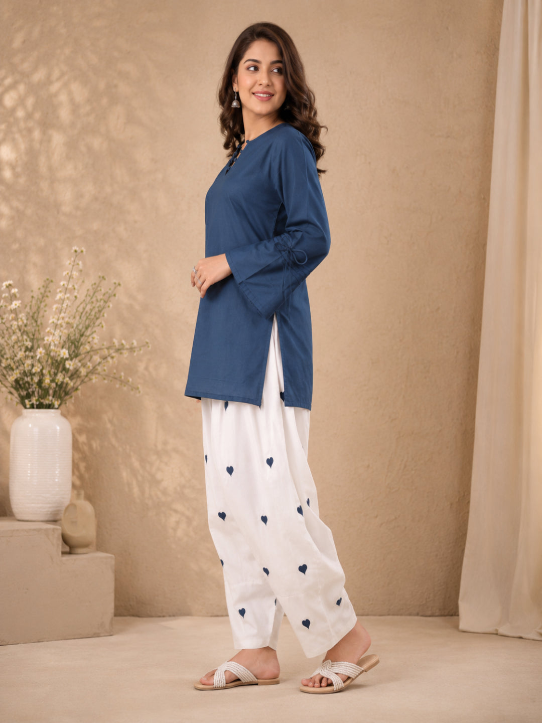 Cotton Solid Long Sleeves Kurta Sets