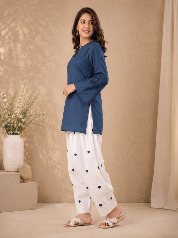 Cotton Solid Long Sleeves Kurta Sets