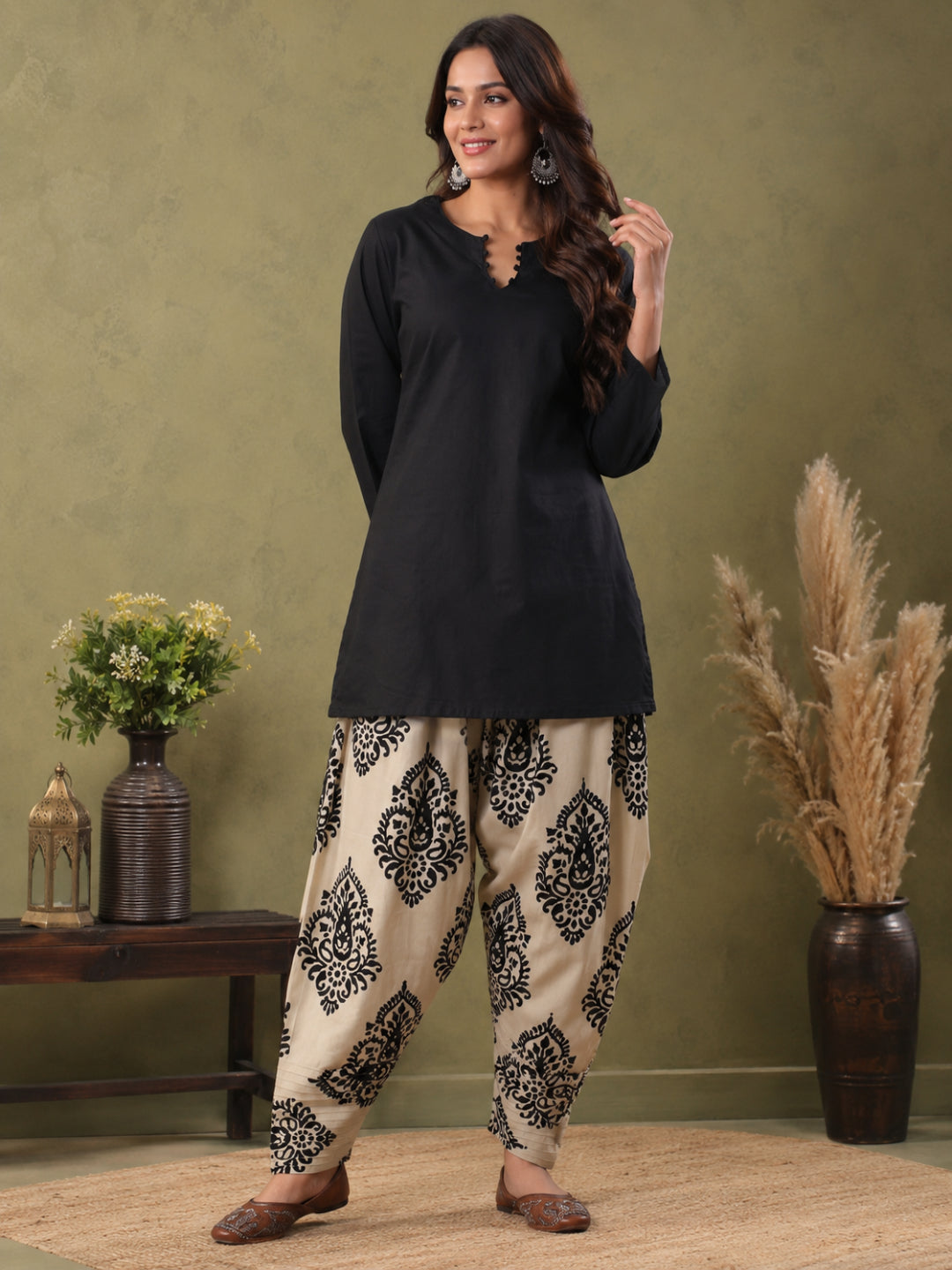 Cotton Printed Long Sleeves Kurta Sets