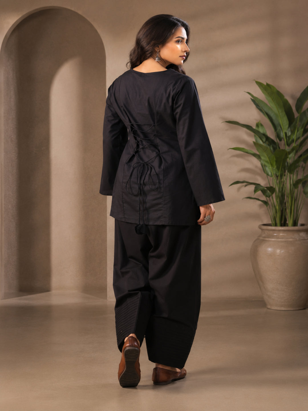 Cotton Solid Long Sleeves Kurta Sets