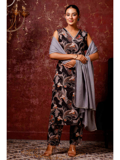 A-Line Printed Cotton Kurta Set