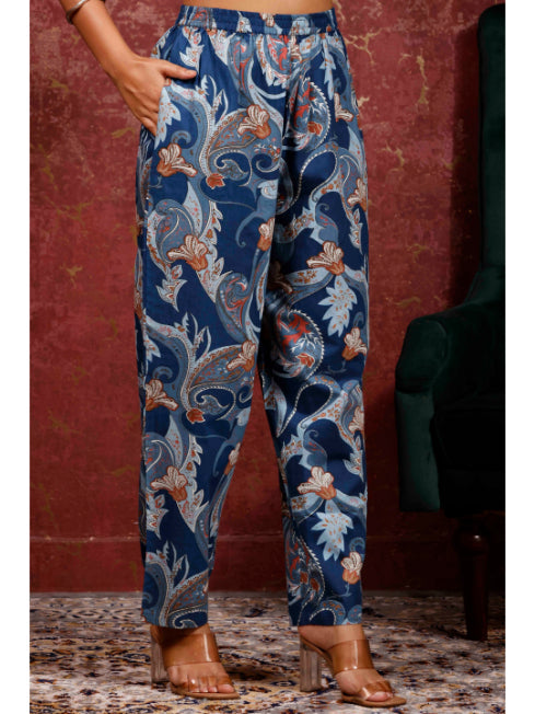 A-Line Printed Cotton Kurta Set