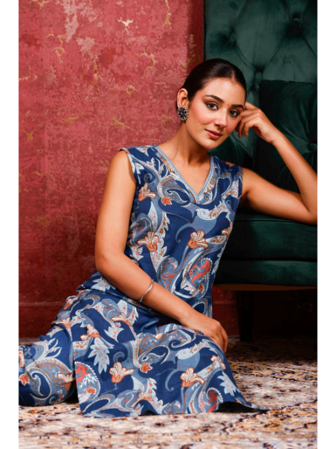 A-Line Printed Cotton Kurta Set