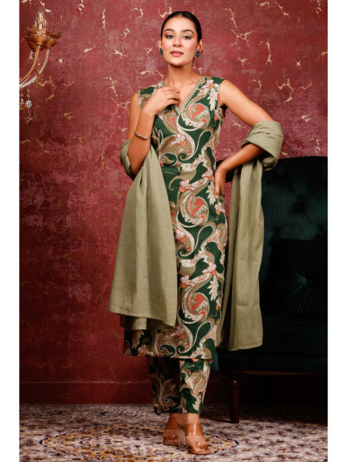 A-Line Printed Cotton Kurta Set