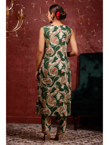 A-Line Printed Cotton Kurta Set