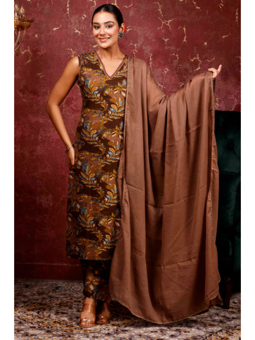 A-Line Printed Cotton Kurta Set