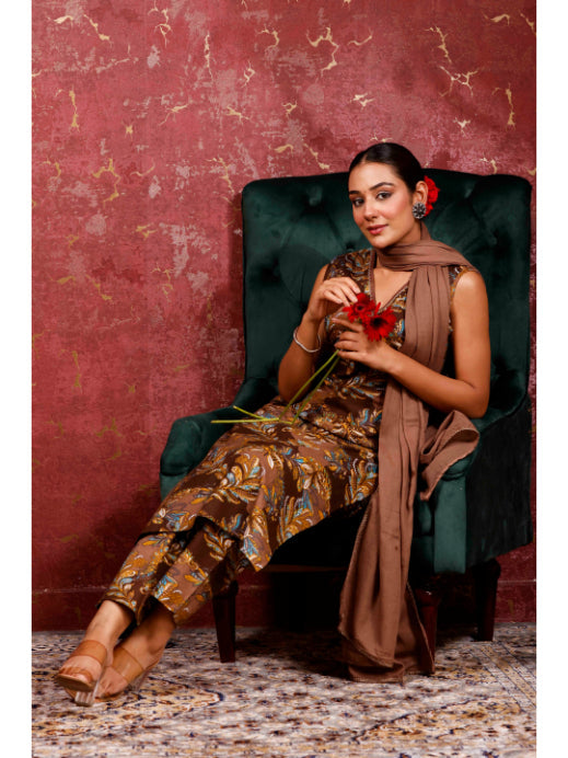 A-Line Printed Cotton Kurta Set