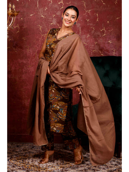 A-Line Printed Cotton Kurta Set