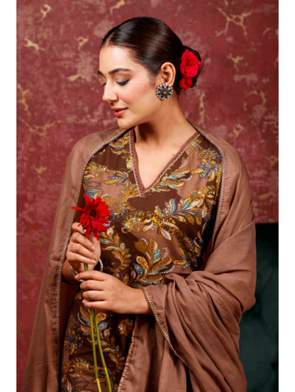 A-Line Printed Cotton Kurta Set