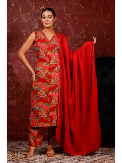 A-Line Printed Cotton Kurta Set