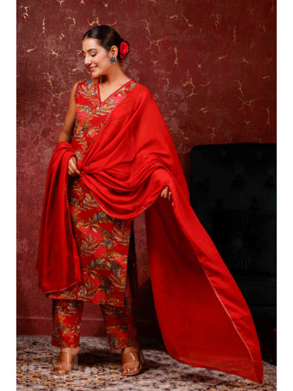 A-Line Printed Cotton Kurta Set