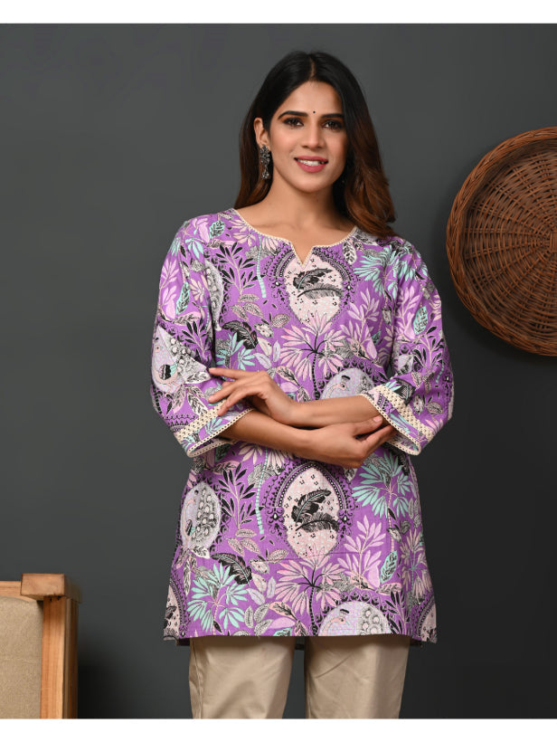 A-line Printed Cotton Kurtis