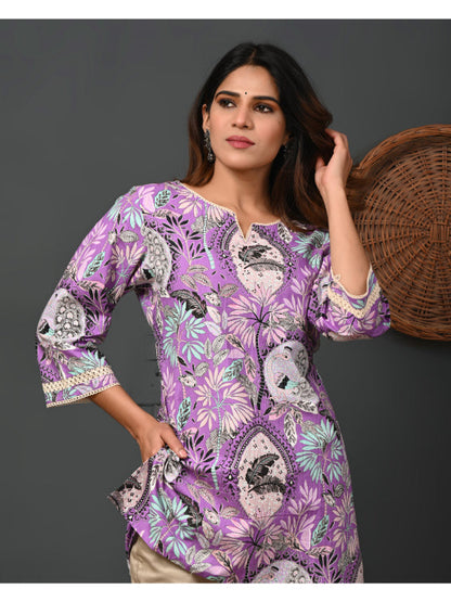 A-line Printed Cotton Kurtis