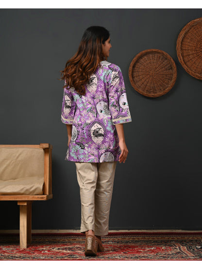 A-line Printed Cotton Kurtis