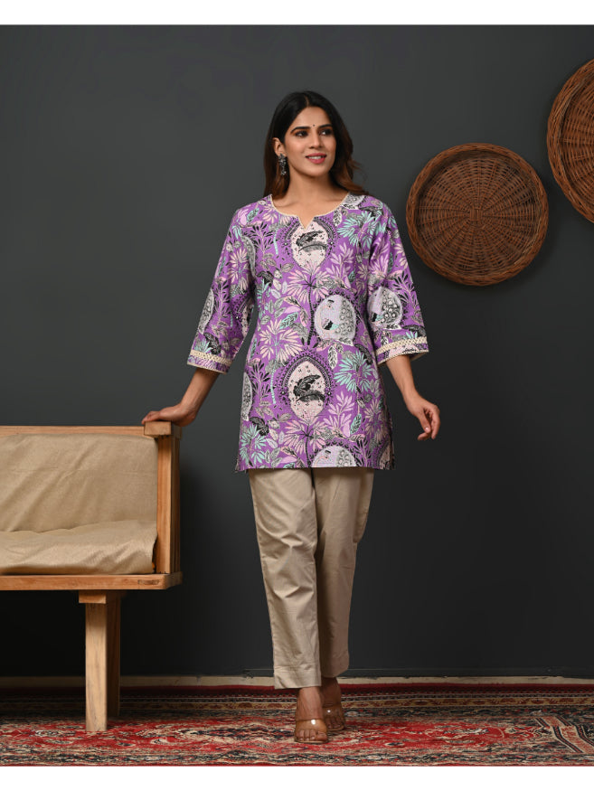 A-line Printed Cotton Kurtis