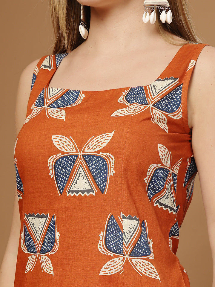 Block Printed Cotton Straight Kurta