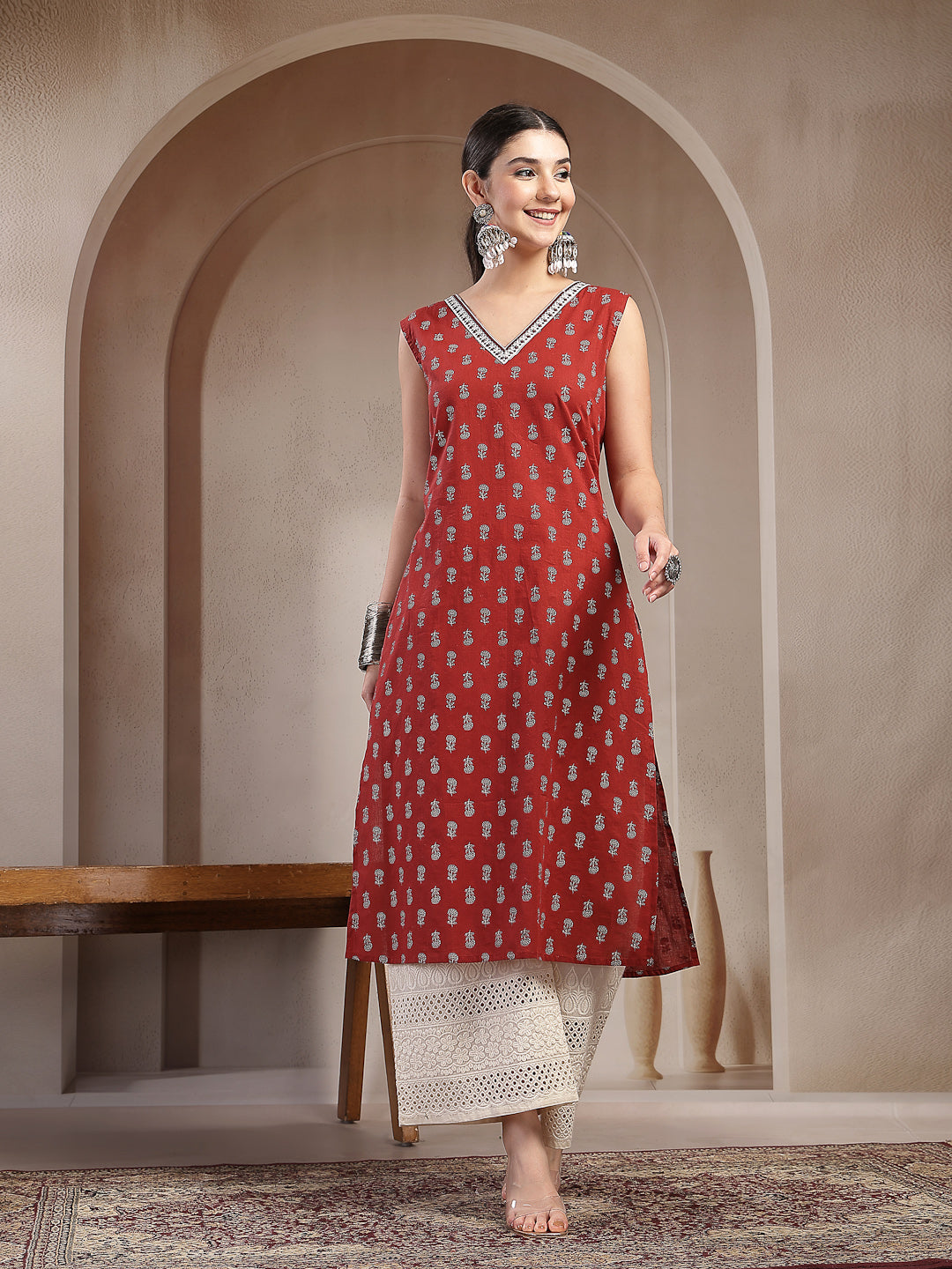 Buti Printed Cotton Straight Kurta