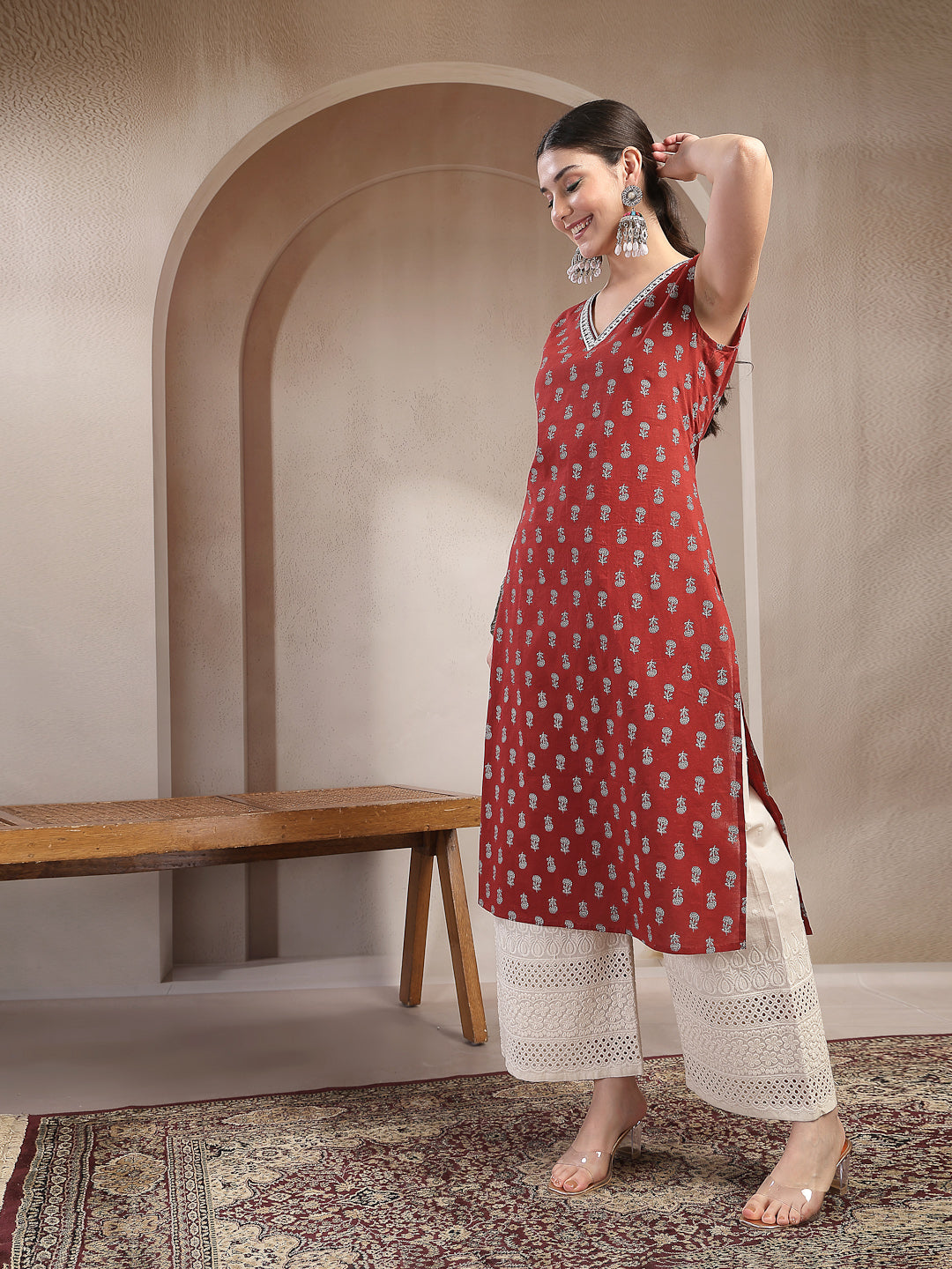 Buti Printed Cotton Straight Kurta