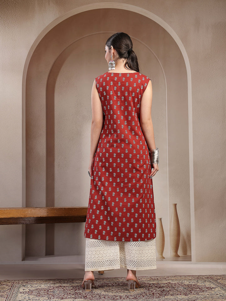 Buti Printed Cotton Straight Kurta