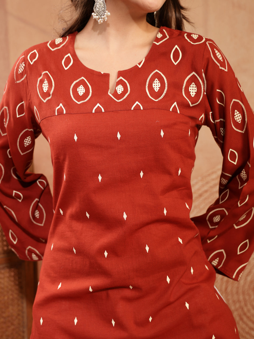 Ethnic Printed Cotton Straight Kurta
