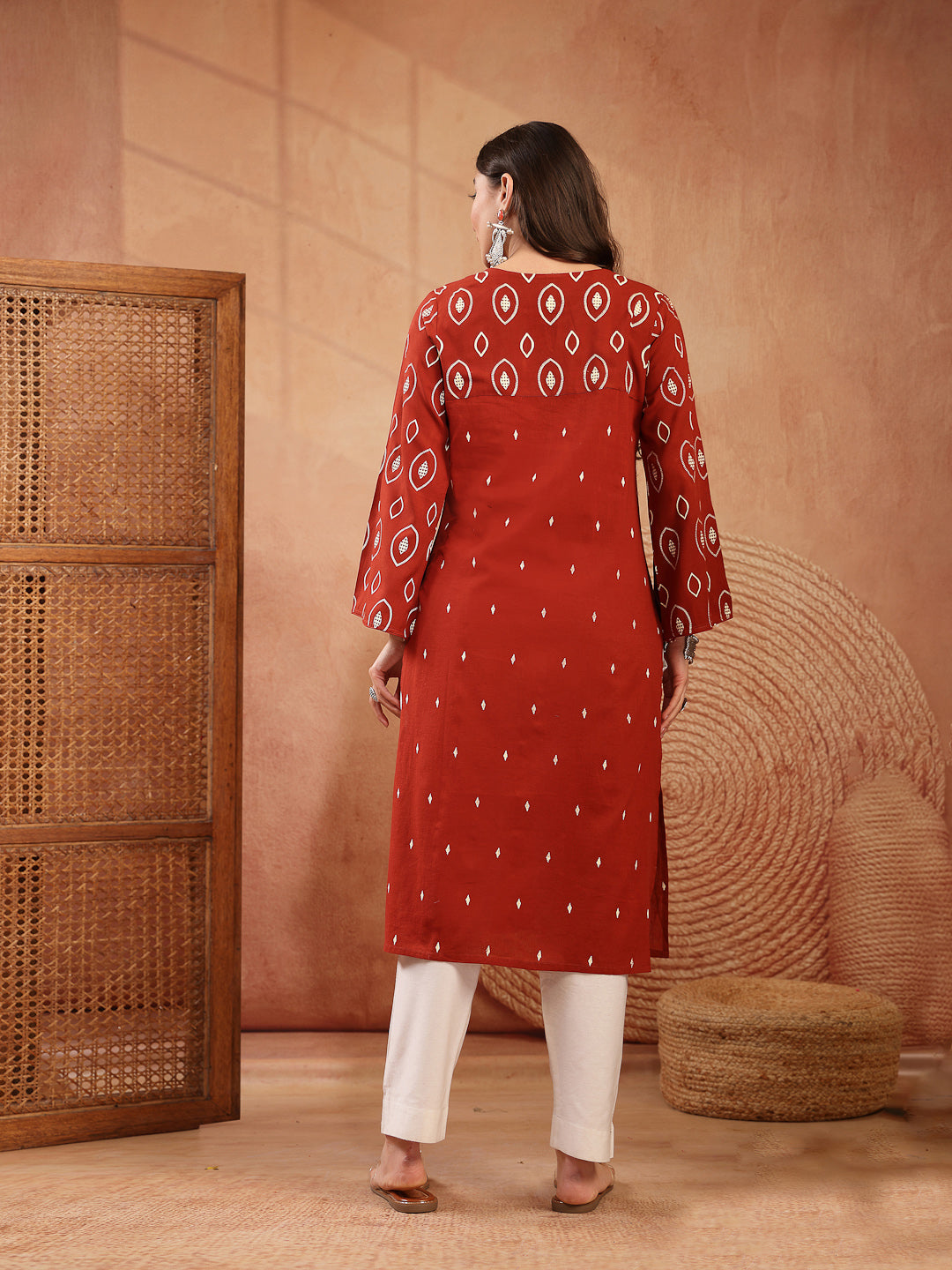 Ethnic Printed Cotton Straight Kurta